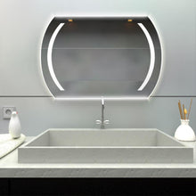 Espejo Rectangular Manson, Gris, con Luz Led