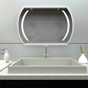 Espejo Rectangular Manson, Gris, con Luz Led