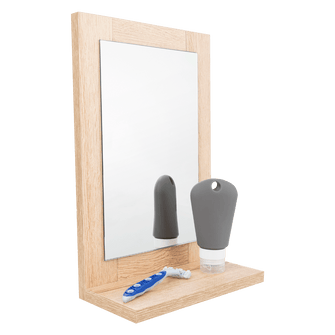Espejo Rectangular Shaver, Gris, Diseño Moderno