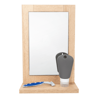 Espejo Rectangular Shaver, Gris, Diseño Moderno
