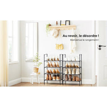 Zapatero Vellot 4 Niveles, Negro, dos juegos de estante, para 10 pares de zapatos