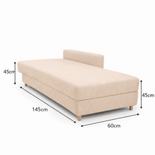 Sala Sofa Cama Reclinable 70x76x86cm + Puff + Mesa de Centro N Beige/Blanca