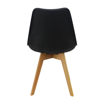 Silla Oslo Asiento Acolchado Patas en Madera - Negra