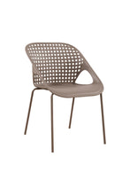 Silla Senit con Brazos, Color Taupe, Con espaldar y diseño Moderno X4