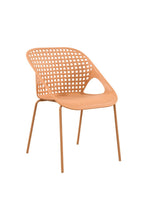 Silla Senit con Brazos, Color Naranja, Con espaldar y diseño Moderno X4