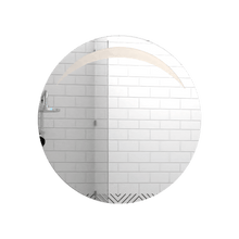 Espejo Circular Bombay, Gris, con Diseño en Sandblasting