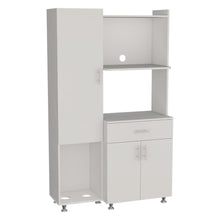 Alacena Multiusos Panter Eco, Kronos Blanco, Una puerta abatible y variedad de entrepaños ZF