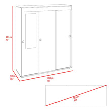 Closet Angelo 150, Fresno Europeo y Wengue, con Tres Puertas Corredizas