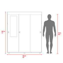 Closet Angelo 150, Fresno Europeo y Wengue, con Tres Puertas Corredizas