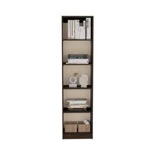 Biblioteca Up, Nogal y Toquilla, con espacio para libros y objetos decorativos