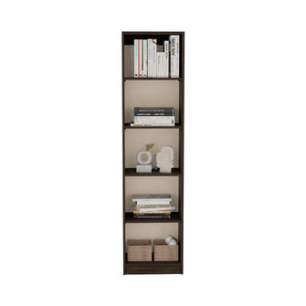 Biblioteca Up, Nogal y Toquilla, con espacio para libros y objetos decorativos