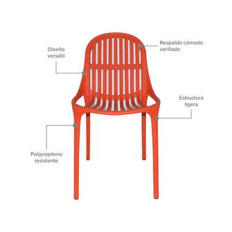 Silla Plástica Alteza, Naranja