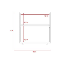 Mesa de Noche Felix, Café Claro, con Una Puerta Abatible