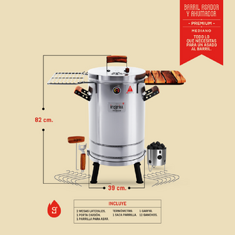 Asador y Ahumador Mediano Premium 25 Libras