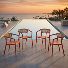 Silla Balí, Terracota, con Espaldar en Cuerdas y Diseño Moderno