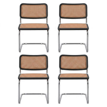 Set de 4 Sillas Vintage Dos, Plata, Negro y Beige, con Espaldar Transpirable y Diseño Retro