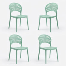 Set de 4 Sillas Paraíso, Color Azul Claro, con Espaldar y Diseño Moderno