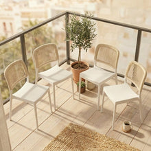 Set de 4 Sillas Houston, Color Blanco, con Espaldar Tejido