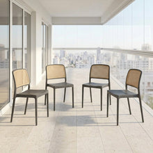 Set de 4 Sillas Texas, Color Negro y Beige, con Espaldar Transpirable
