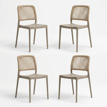 Set de 4 Sillas Houston, Color Taupe, con Espaldar Tejido