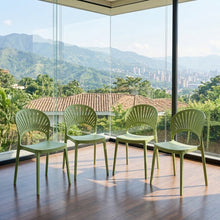 Set de 4 Sillas Paraíso, Color Verde, con Espaldar y Diseño Moderno