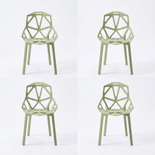Silla Roxy, Color Verde, con Espaldar y Diseño Moderno X4