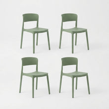 Set de 4 Sillas Mónaco, Color Verde, con Espaldar y Diseño Moderno