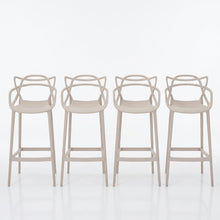 Set de 4 Sillas para Bar Palermo, Taupe, con Reposa Pies Doble Propósito