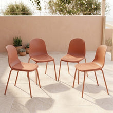 Set de 4 Sillas con Cojín Aiara, Color Rojo, Diseño Moderno