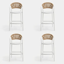 Set de 4 Sillas para Bar Balí, Blanco, Doble propósito con Reposa Pies