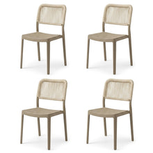Set de 4 Sillas Austin, Color Taupe, con Espaldar Tejido