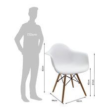 Kit por 4 Silla Eames Con Brazos Patas en Madera - Blanca