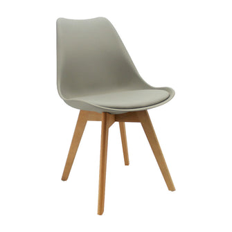 Silla Oslo Asiento Acolchado Patas en Madera - Gris