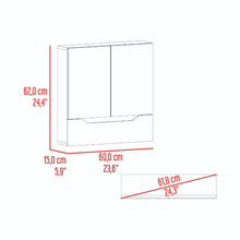 Gabinete de Baño Apolis, Fresno Europeo y Plata Oscuro, con espejo