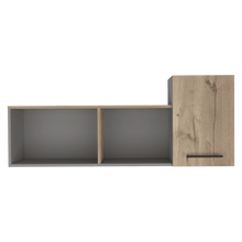 Estantería Flotante Esperanza, Café Claro y Gris, con Una Puerta Batiente