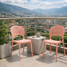 Set de 2 Sillas Paraíso, Color Mandarina, con Espaldar y Diseño Moderno