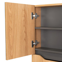 Gabinete de Baño Apolis, Fresno Europeo y Plata Oscuro, con espejo