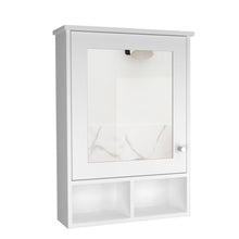 Gabinete de Baño Egeo, Blanco, con Puerta Espejo y Tres Entrepaños Para Ubicar Objetos