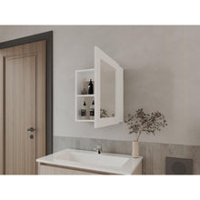 Gabinete de Baño Heston, Blanco Duqueza, con Espejo y Dos Entrepaños ZF