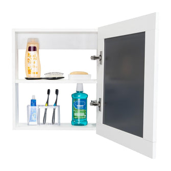 Gabinete de Baño Heston, Blanco Duqueza, con Espejo y Dos Entrepaños ZF