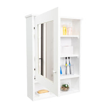 Gabinete de Baño Egeo, Blanco Duqueza, con Puerta Espejo y Tres Entrepaños Para Ubicar Objetos ZF