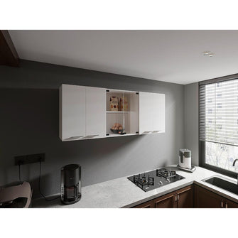 Gabinete Superior Vega, Blanco Duqueza, con amplio espacios espacios para guardar utensilios de cocina