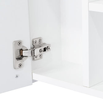 Gabinete de Baño Depp, Blanco, con Espejo Biselado de Buen Tamaño y Varios Entrepaños
