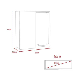 Gabinete de Baño Deneb, Blanco, Incluye Puerta Espejo y Múltiple Superficies