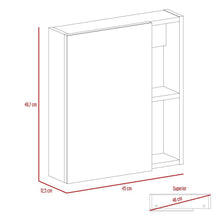 Gabinete de Baño Labell, Miel, con Puerta Espejo y Entrepaños