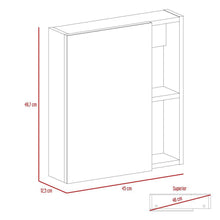 Gabinete de Baño Labell, Milan, con Puerta Espejo y Entrepaños X2