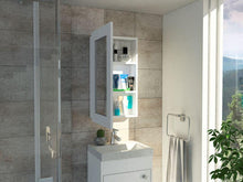 Gabinete de Baño Cary, Blanco, con Puerta Espejo y Tres Entrepaños X2