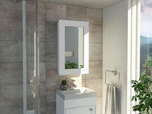 Gabinete de Baño Cary, Blanco, con Puerta Espejo y Tres Entrepaños X2