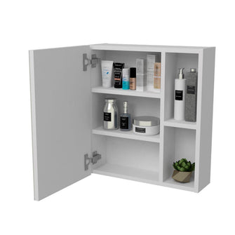 Gabinete de Baño Labell, Blanco, con Puerta Espejo y Entrepaños ZF