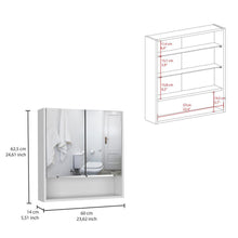 Gabinete de Baño Rawana, Blanco, Incluye Espejo y Entrepaños Para Guardar Objetos de Aseo  ZF X2